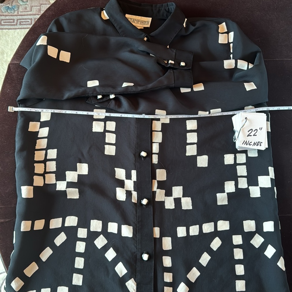 Vintage Peter Popovitch Graphic Button Down Blouse - Picture 13 of 15